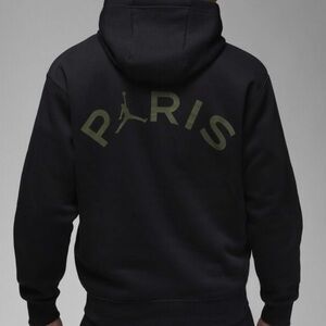 Paris Saint-Germain Men’s Fleece Pullover Hoodie Sweatshirt Nike Jordan Black M